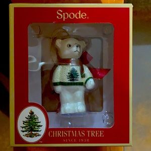 NIB Spode Christmas Tree sweater bear ornament